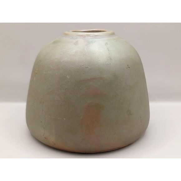 Hand Thrown Earth Green with Brick Red Highlights Jug Shape Vessel Vase - Picture 1 of 11